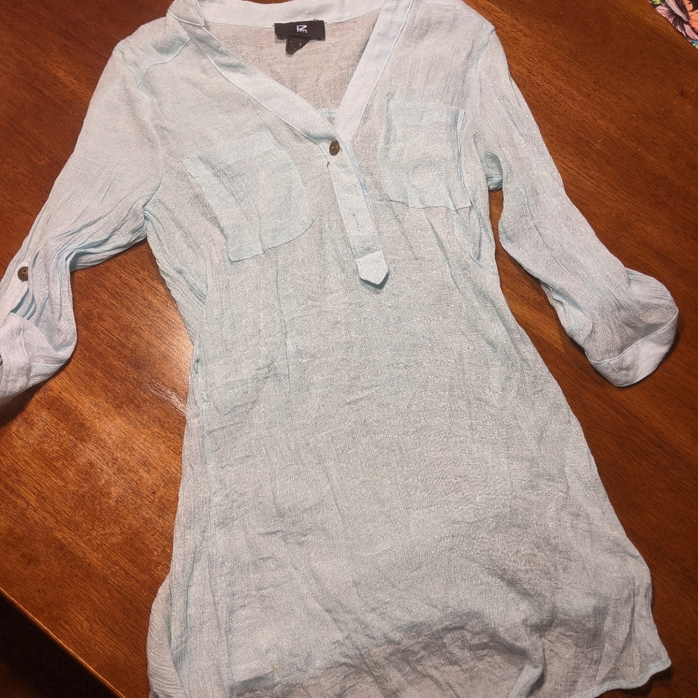 Light blue sheer shirt